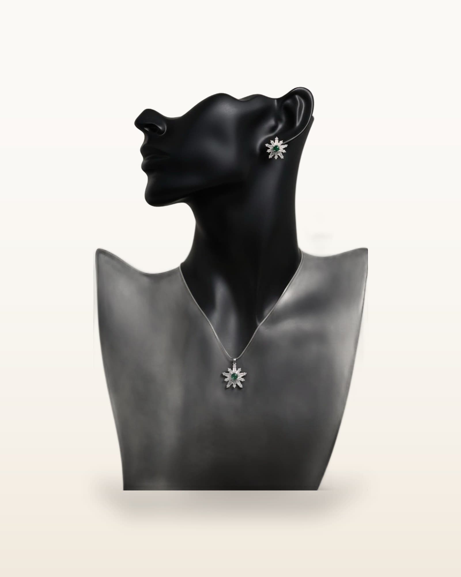 Emerald Snowflake Zircon Set — detail view 2