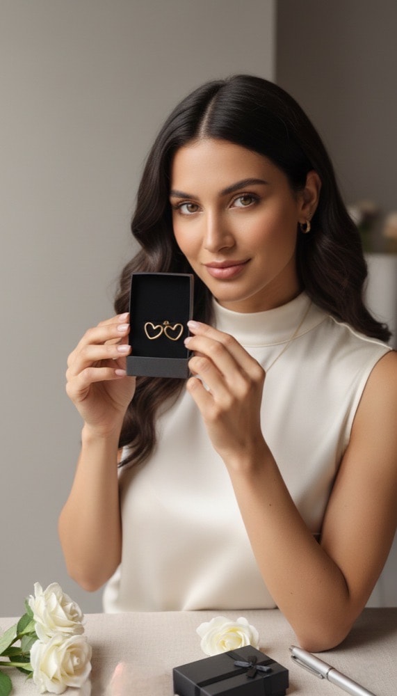 Timeless Heart-Shape Stud Earrings with Premium Fine Plating, photographed against a plain background