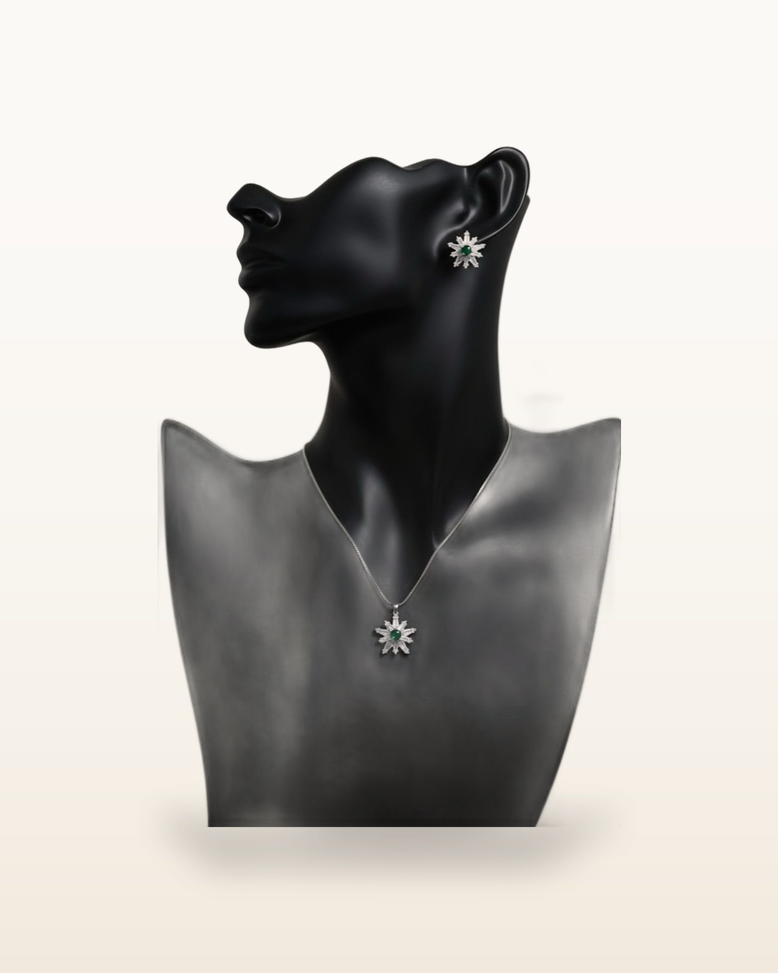Emerald Snowflake Zircon Set — detail view 2
