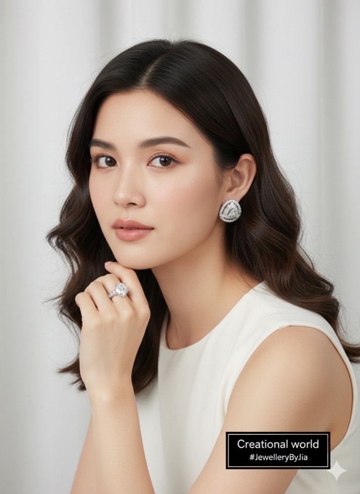 Aurielle Zircone Earrings premium quality, photographed against a plain background