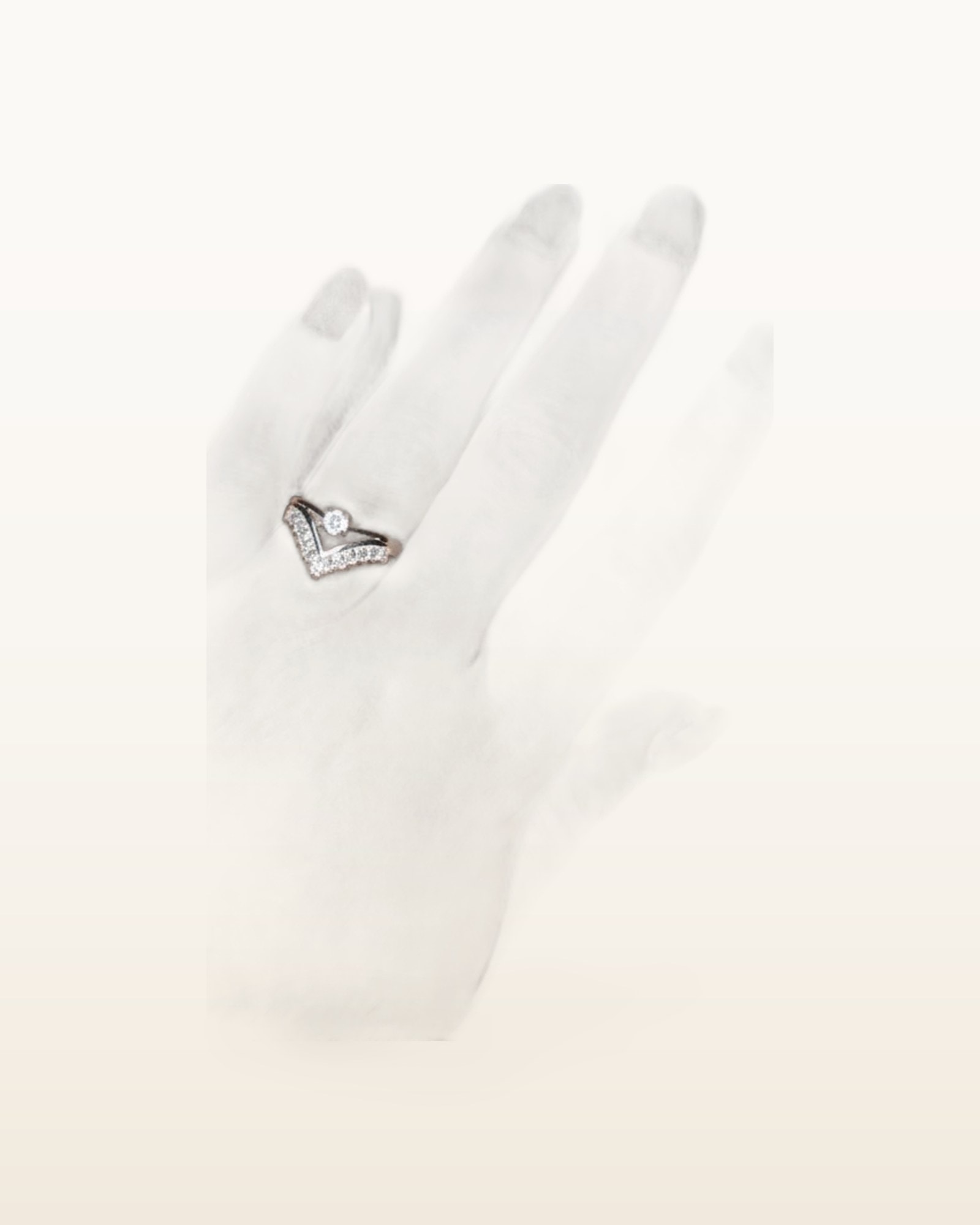 Classic Wave-centric Zircon Ring — detail view 2